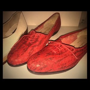 Salvatore Ferragamo red leather shoes
